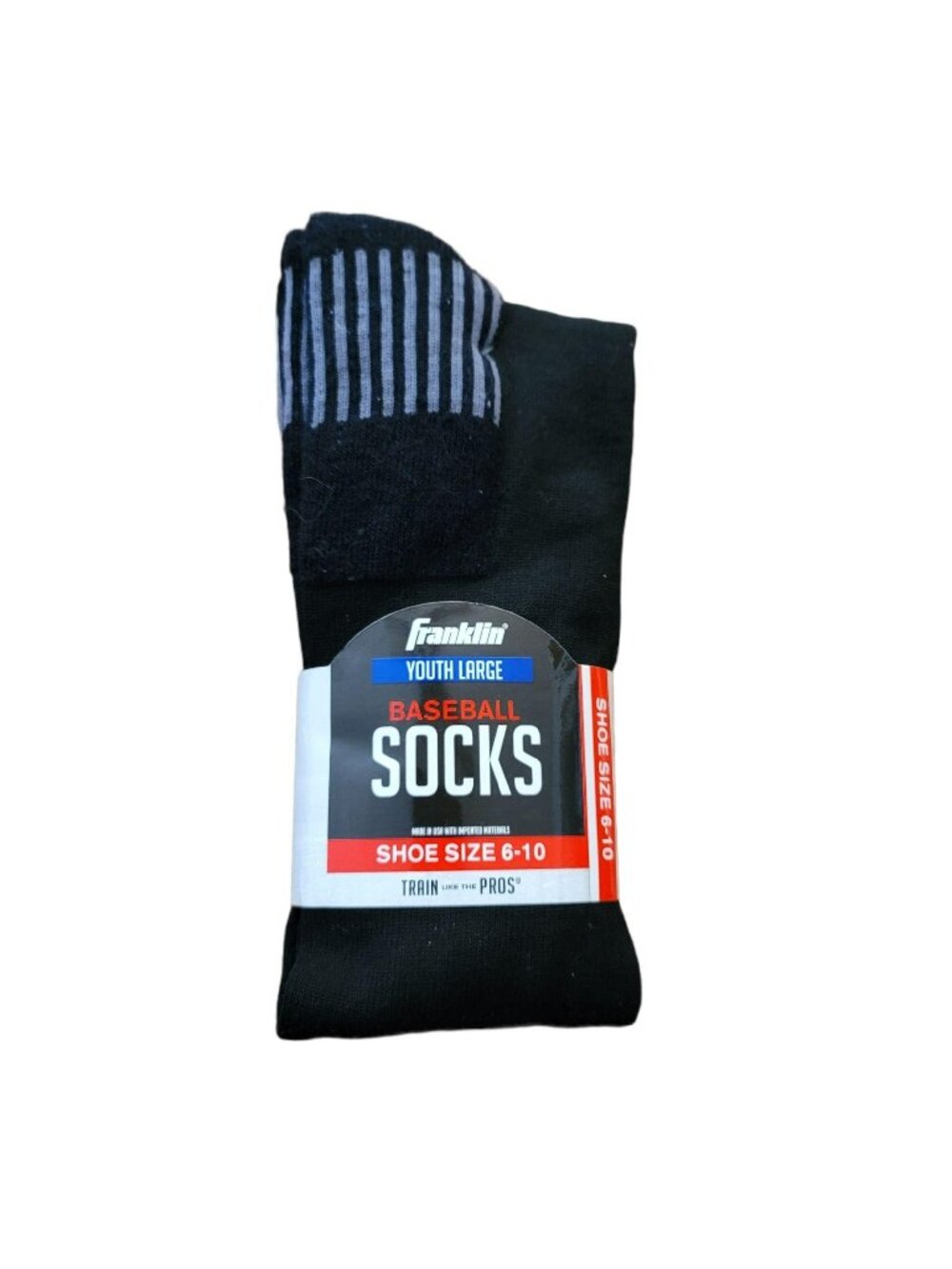 Black Baseball Socks NWT Size 6-10 Franklin Youth   LH8152